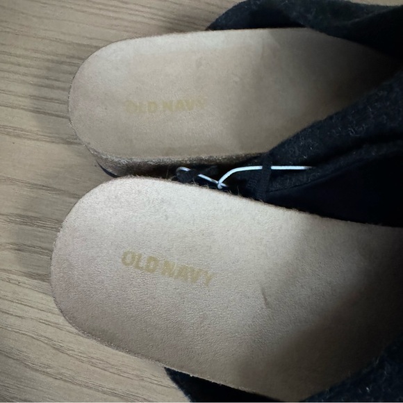 Old Navy Soft-Brushed Felt Slide Flats Clogs Dark Gray Size 9 - Picture 2 of 5